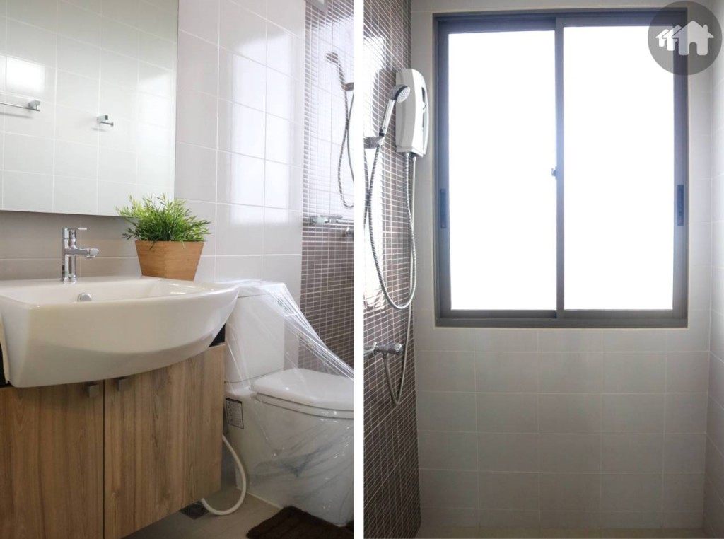 ห้องน้ำภายในห้องนอนมาสเตอร์ยูนิตบ้าน The Flow ของโครงการ วารีโอ สุวรรรภูมิ Vario Suvarnabhumi