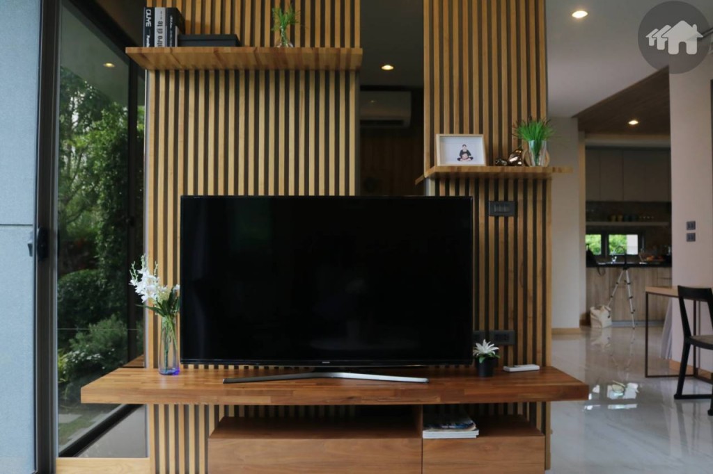 โถงนั่งเล่นยูนิต The Flow ของโครงการ วารีโอ สุวรรรภูมิ Vario Suvarnabhumi