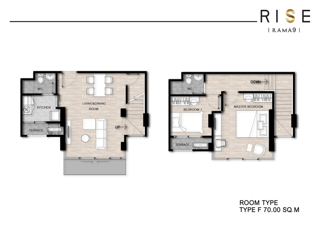 Duplex 2 Bedroom 70.00 ตร.ม.