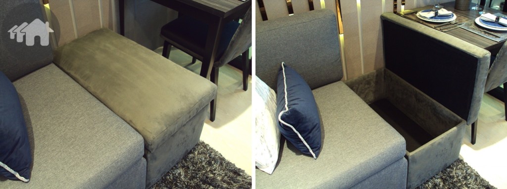 เฟอร์นิเจอร์ที่เป็นทั้งสตูล และกล่องเก็บของ เพื่อเพิ่มพื้นที่การจัดเก็บให้มากขึ้น และประหยัดพื้นที่ได้ด้วย