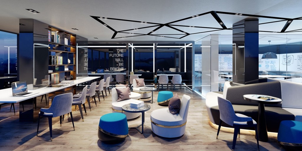 ภาพจำลอง Co Working Space บนชั้น 8 ของอาคาร A