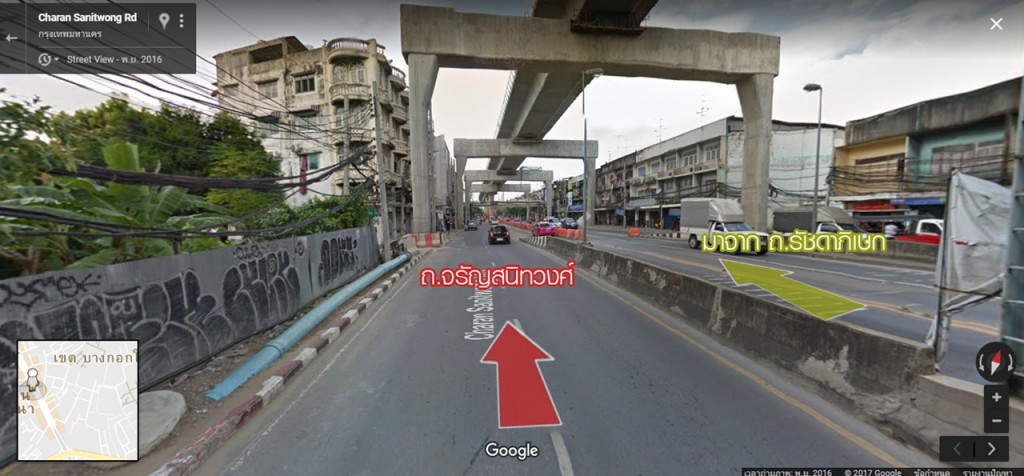 หลังจากกลับรถแล้ว ตรงมาทางเรื่อยๆ หากมาจาก ถ.รัชดาภิเษก แล้วลงอุโมงค์ข้ามแยกท่าพระ จะมาบรรจบกันที่จุดนี้