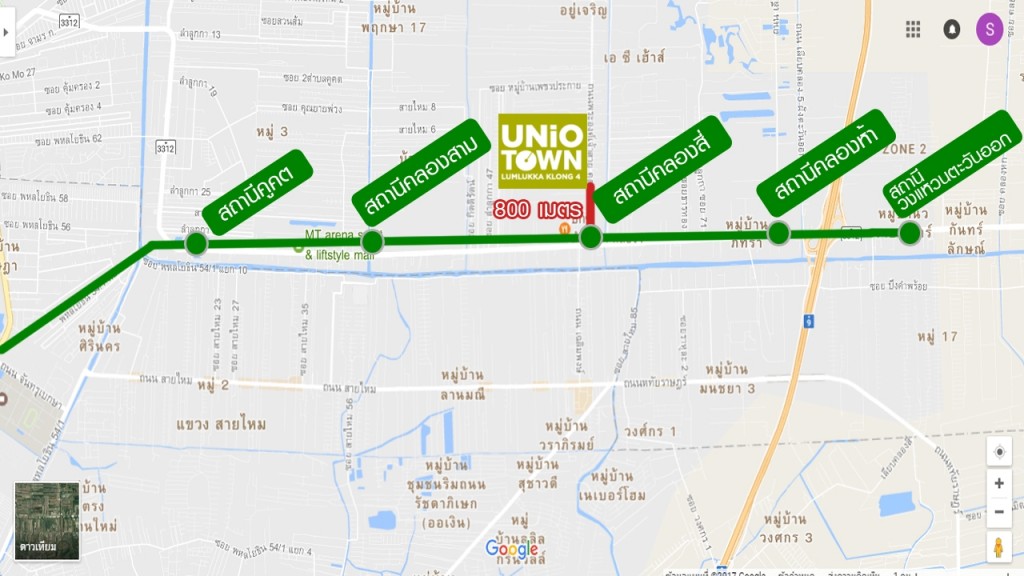รถไฟฟ้าสายสีเขียวส่วนต่อขยาย คูคต-ลำลูกกา จากรถไฟฟ้าสายสีเขียว ช่วงหมอชิต-สะพานใหม่-คูคต ที่กำลังก่อสร้างอยู่ในขณะนี้ และคาดว่าจะเปิดให้บริการได้ในปี 2563 ทางการรถไฟฟ้าขนส่งมวลชนแห่งประเทศไทย มีแผนจะเสนอโครงการก่อสร้างรถไฟฟ้าเพิ่มเติมช่วงคูคต-ลำลูกกา โดยคาดว่าจะเปิดเดินรถได้ในปี 2564  	โดยสถานีที่ใกล้โครงการมากที่สุดคือสถานีคลอง 4 ห่างจากโครงการประมาณ 800 เมตร สถานที่สำคัญรอบโครงการ สถานที่ท่องเที่ยว