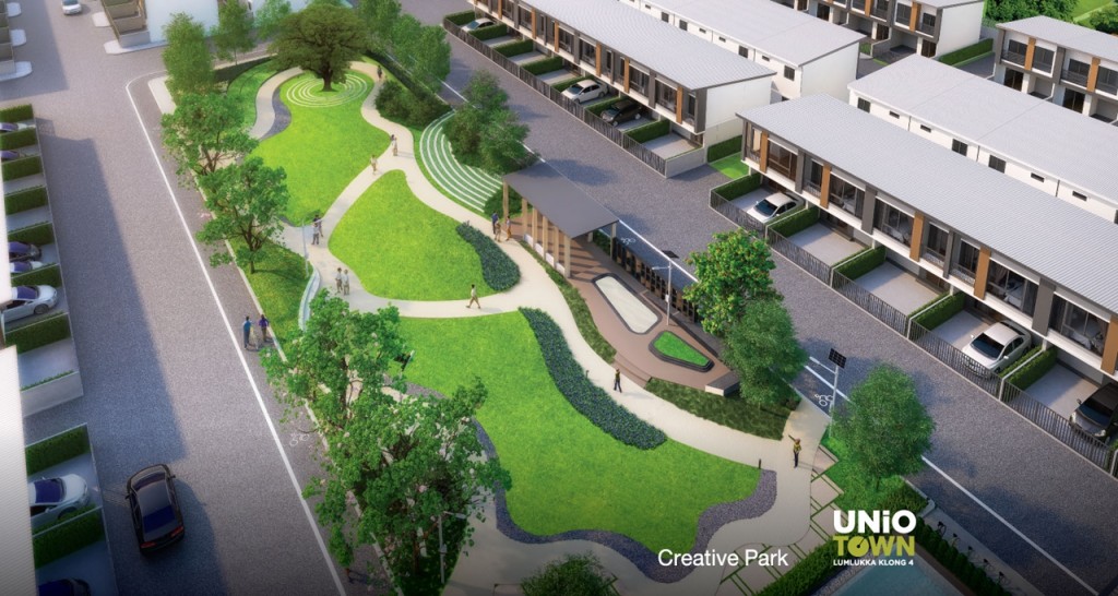 สิ่งอำนวยความสะดวกจะอยู่บริเวณท้ายโครงการ ซึ่งประกอบด้วยสโมสร และสวนส่วนกลางขนาดใหญ่กว่า 1 ไร่