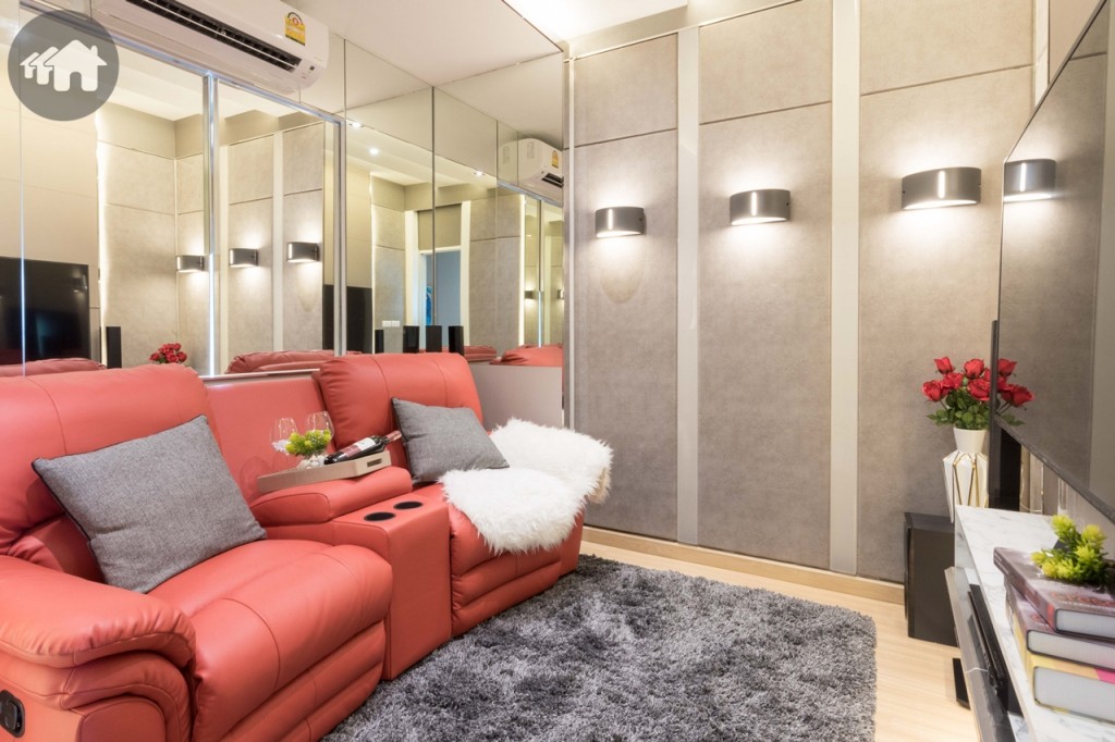 ติดกันเป็นห้องนอน 2 ทางโครงการตกแต่งเป็นห้องโฮมเธียเตอร์