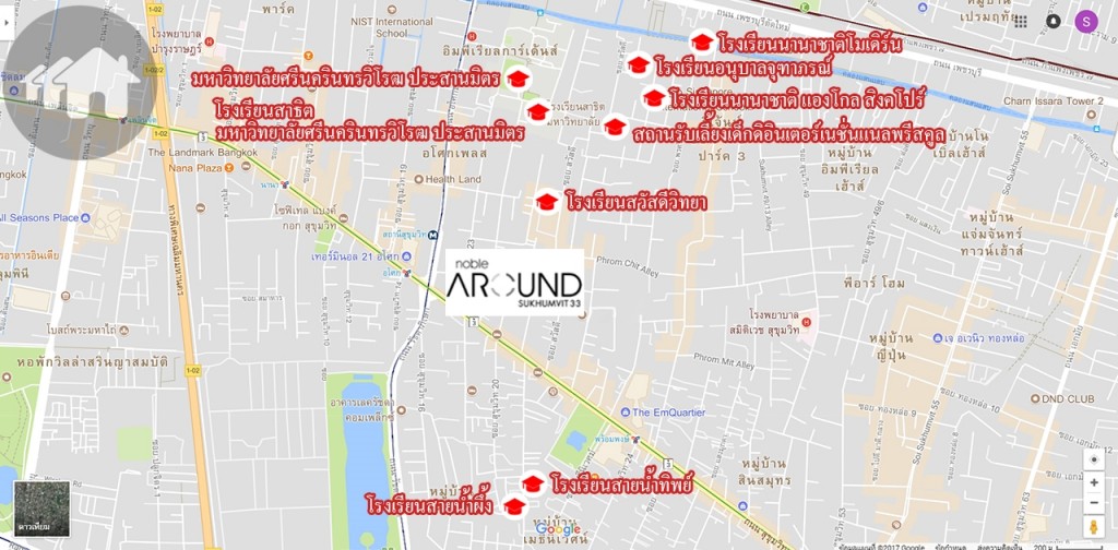 สถานศึกษารอบโครงการ via googlemap