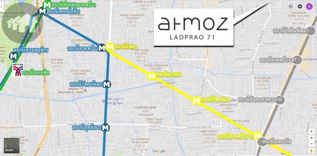 โครงข่ายรถไฟฟ้าทั้งปัจจุบันและอนาคตในทำเลลาดพร้าว 71