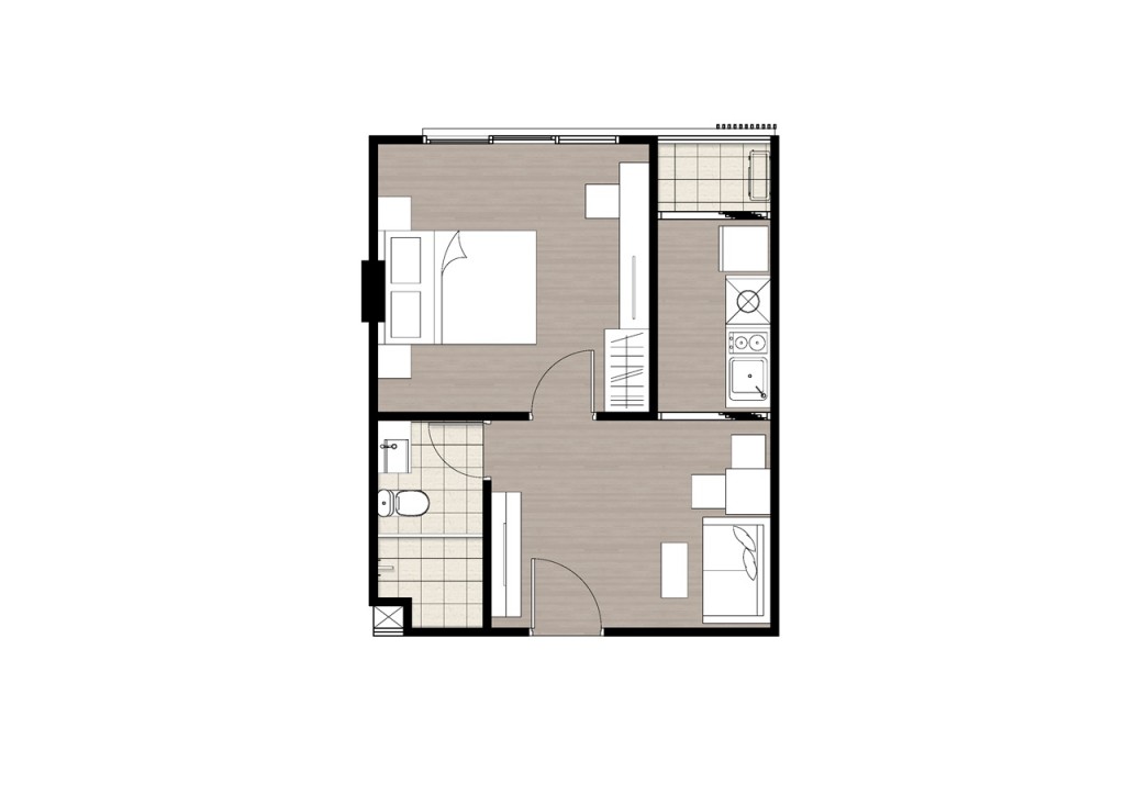 1 Bedroom Exclusive (1 ห้องนอน 1 ห้องน้ำ ห้องครัวแยกส่วน)