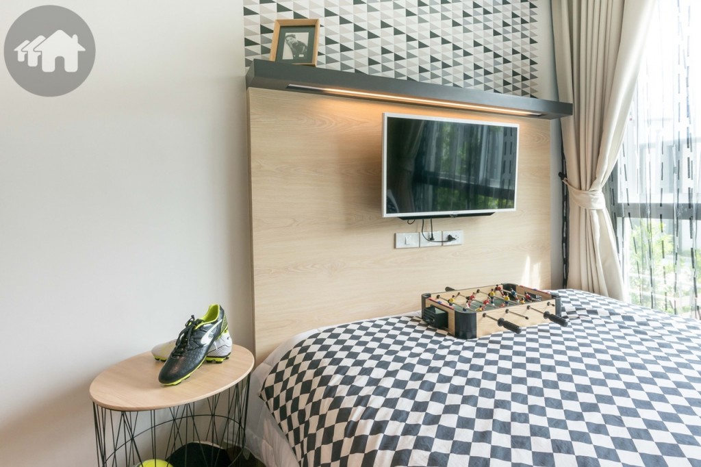 ปลายเตียงเหมาะสำหรับติดตั้งโทรทัศน์แบบแขวนผนัง