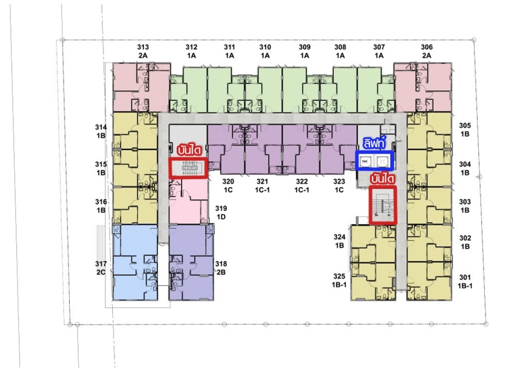 ชั้นที่ 3, 5, 7 ห้องพักอาศัย