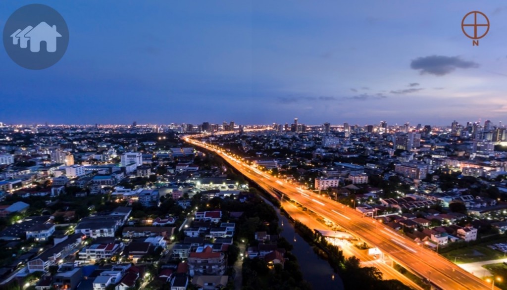 วิวทิศใต้จากชั้นที่ 29 หันไปทางคลองตัน และ ถ.สุขุมวิท