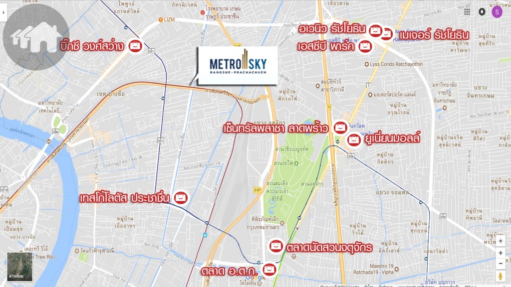 ห้างสรรพสินค้าและแหล่งจับจ่ายรอบโครงการ