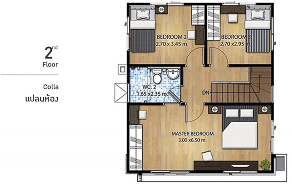 Floor Plan ชั้นบนของแบบ COLLA
