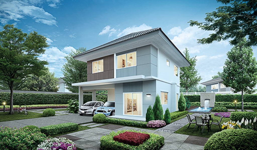 2.CORDIA ขนาดที่ดิน เริ่มต้น 39.5 ตร.ว.  พท. ใช้สอย 106 ตร.ม. 3 ห้องนอน 2 ห้องน้ำ และ 2 ที่จอดรถ 