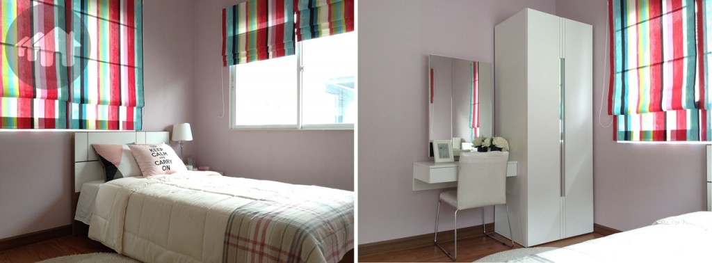 ห้องนอนเล็ก สำหรับวางเตียง 3 ฟุตกำลังดี เพื่อมีพื้นที่ว่างสำหรับวางตู้เสื้อผ้า และโต๊ะทำงาน อ่านหนังสือ