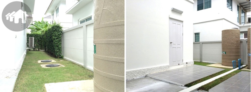 สวนรอบบ้าน และพื้นที่ซักล้างรวมถึงปั้มน้ำแท็งก์น้ำ เป็นมาตรฐานที่ทางโครงการมีให้แบบนี้