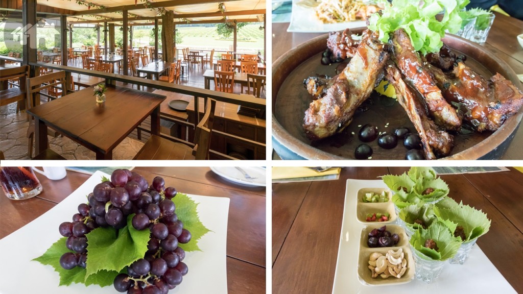 ร้านอาหาร The Great Hornbill เมนูแนะนำเมี่ยงใบองุ่น ซี่โครงหมู BB และองุ่นรับประทานสด