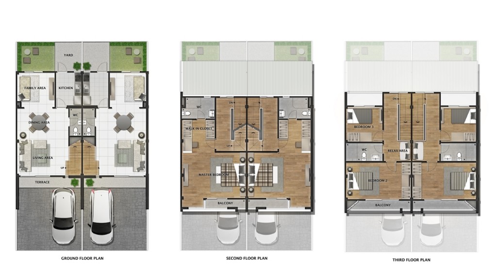 Da Vinci ทาวน์โฮม 3 ชั้น หน้ากว้าง 5.5-5.7 เมตรเนื้อที่ 24-49 ตารางวา พื้นที่ใช้สอย 160 ตารางเมตรขนาด 4 ห้องนอน 3 ห้องน้ำ 2 ที่จอดรถ