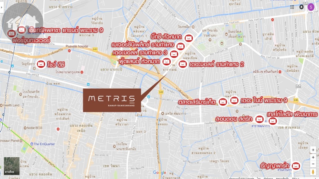 ห้างสรรพสินค้าและแหล่งจับจ่ายรอบโครงการ