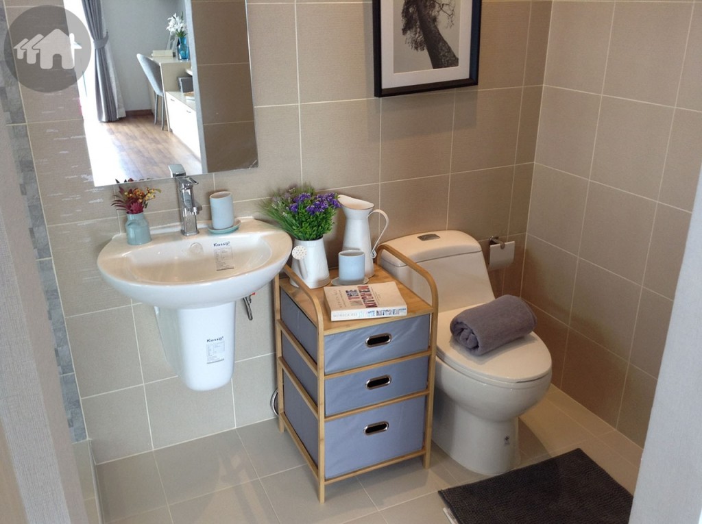 ห้องน้ำในห้องนอนใหญ่กว้างขวาง แยกส่วนเปียกแห้งให้