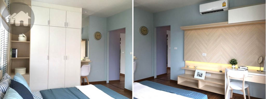 พื้นที่ว่างในห้องนอน 2 บิลท์อินตู้เสื้อผ้า และชั้นวางของขนาดใหญ่ได้เช่นกัน