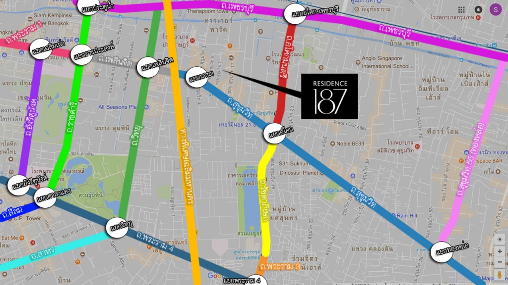 Major roads and expressways around the project