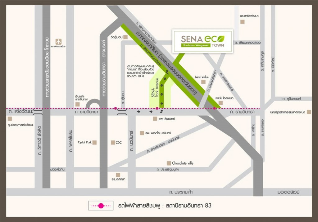 Sena Eco Town Ramindra Wongwean Location1 map-eco-town