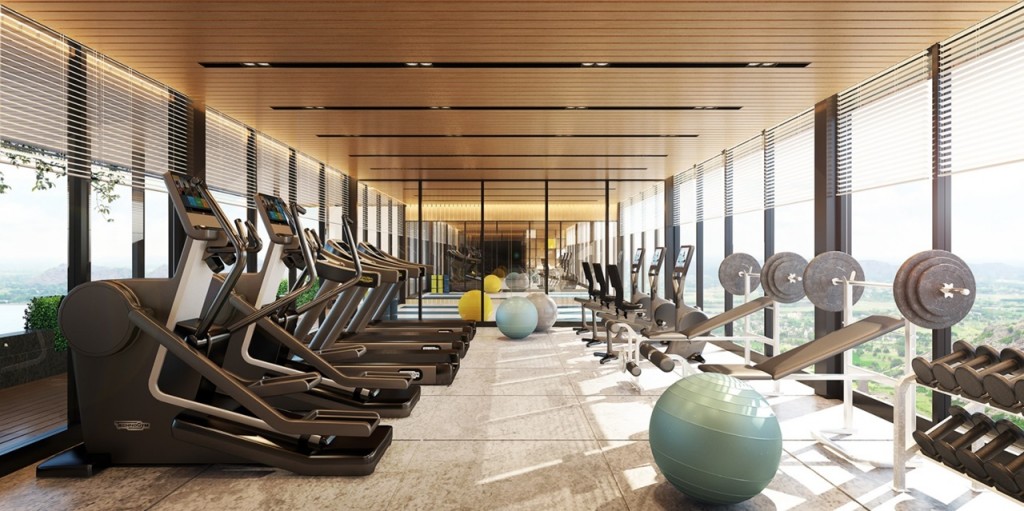 ฟิตเนสและห้องโยคะอุปกรณ์ครบครัน