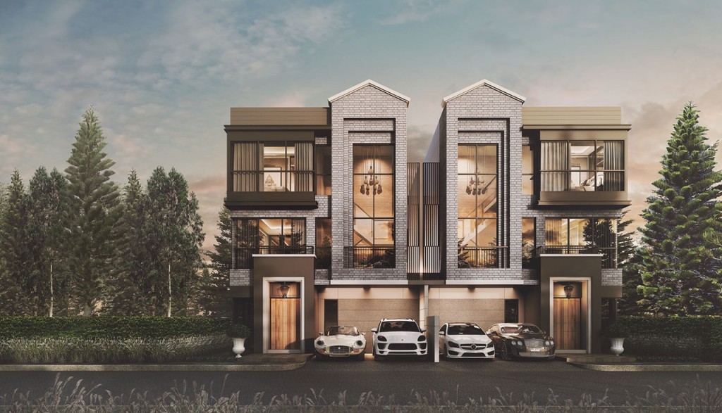 แบบ Vesta บ้านแฝด 3 ชั้น พื้นที่ใช้สอย 255 ตารางเมตร ขนาด 3 ห้องนอน 4 ห้องน้ำ 1 ห้องแม่บ้านพร้อมห้องน้ำ ห้องนั่งเล่น ห้องครัว และ Pantry พร้อมสวนส่วนตัว จอดรถได้ 2 คัน