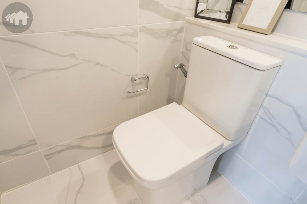 โถสุขภัณฑ์ของ Hafele พร้อมสายฉีดชำระ และที่ใส่กระดาษชำระ