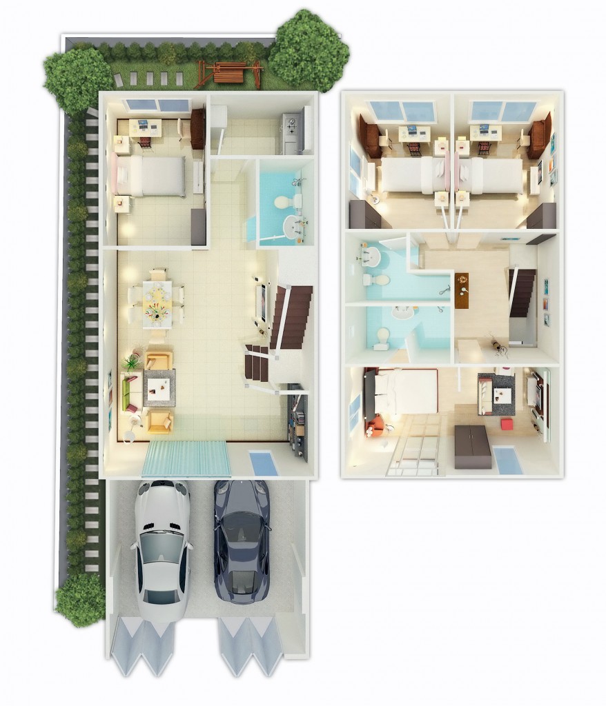 ทาวน์โฮม 2 ชั้น พื้นที่ใช้สอย 171 ตารางเมตร ที่ดิน 27 ตารางวา หน้ากว้าง 5.7