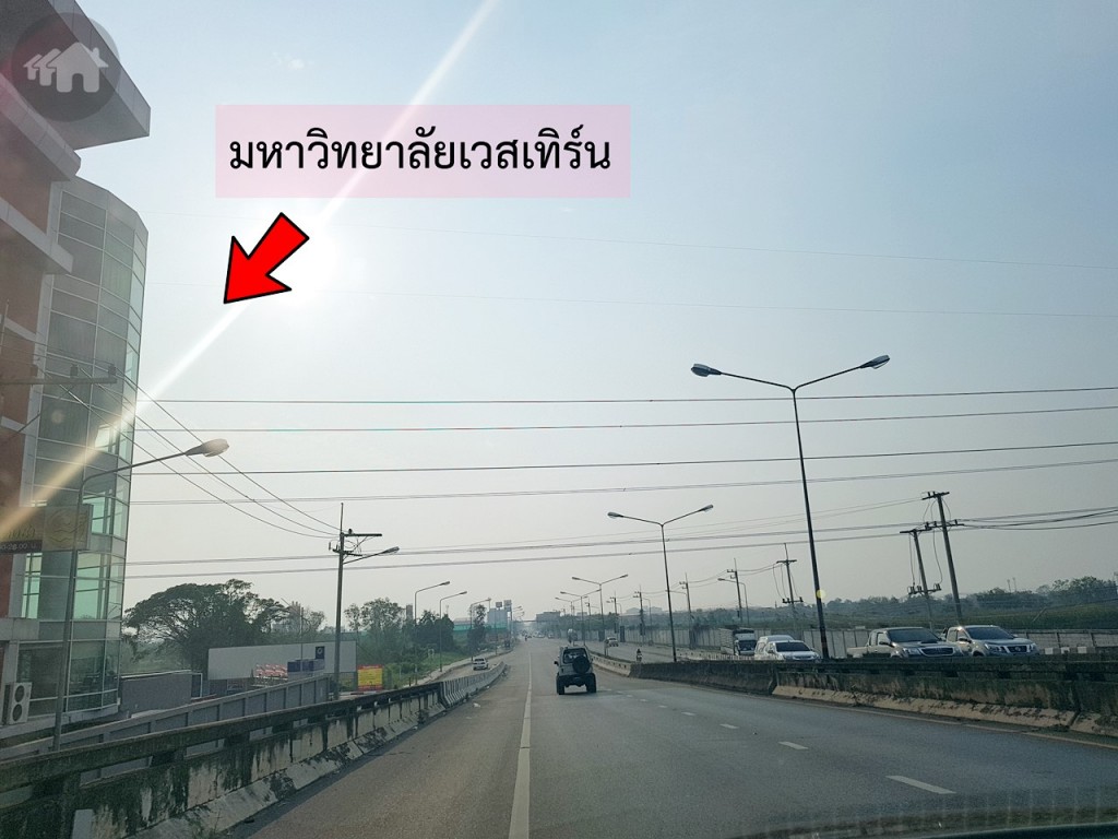 ขึ้นทางยกระดับ จุดตัดกับถนนวงแหวนรอบนอกตะวันออก บริเวณมหาวิทยาลัยเวสเทิร์น