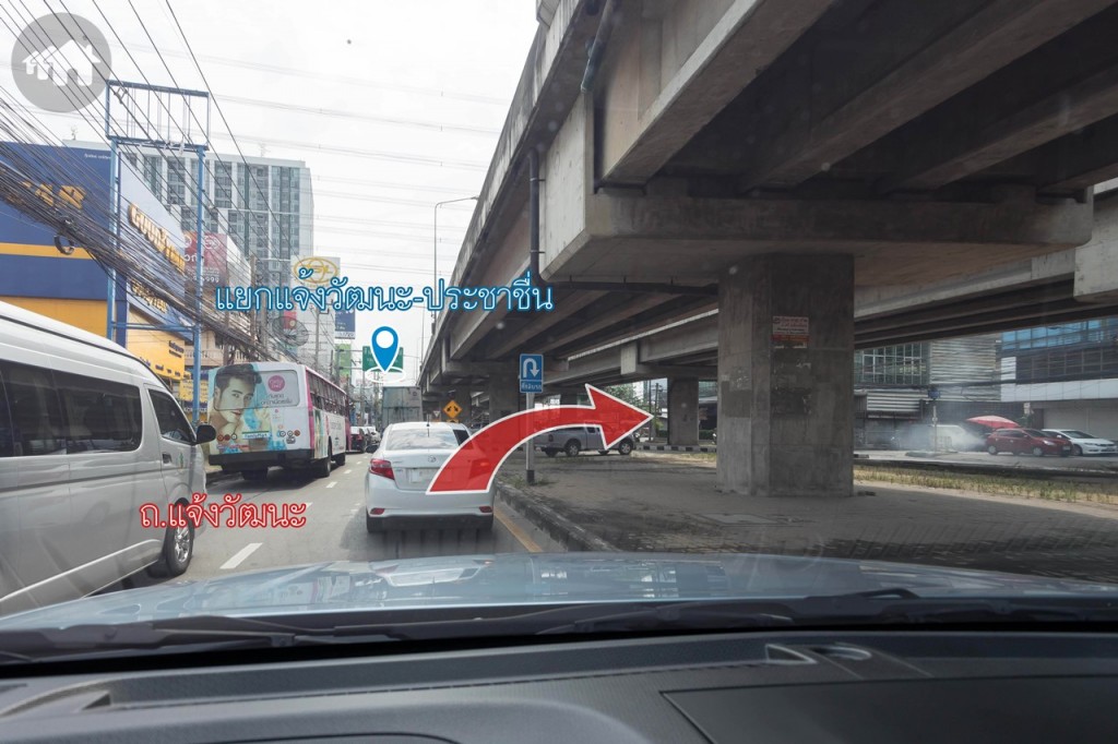 กลับรถใต้สะพานข้ามแยกแจ้งวัฒนะ-ประชาชื่น (สี่แยกคลองประปา) 