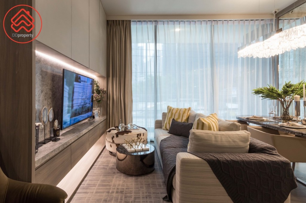 ห้องนั่งเล่น ระยะดูโทรทัศน์กว้างประมาณ 1.10 เมตร 