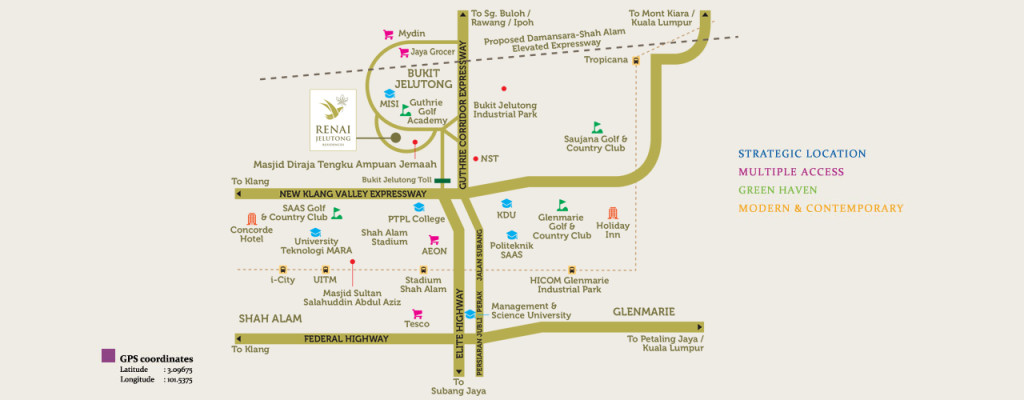 Renai Jelutong Residences Location Map