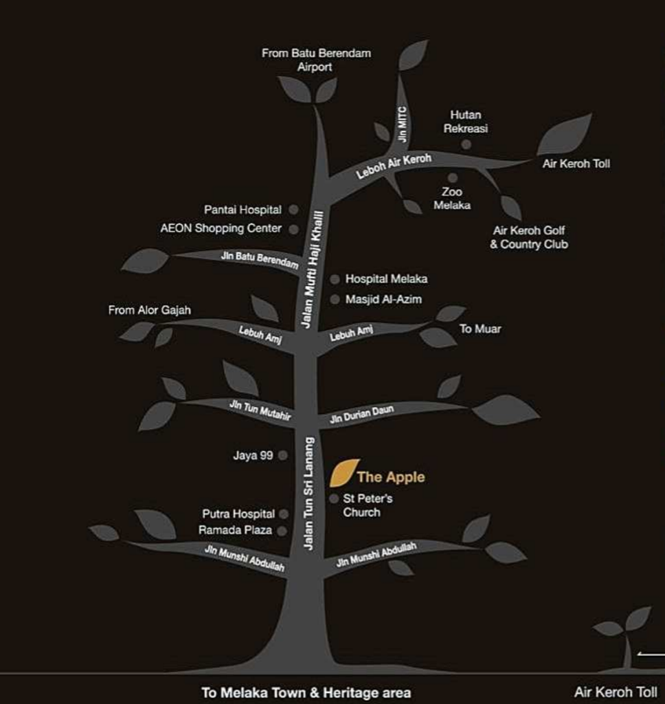 The Apple, Malacca Location Map