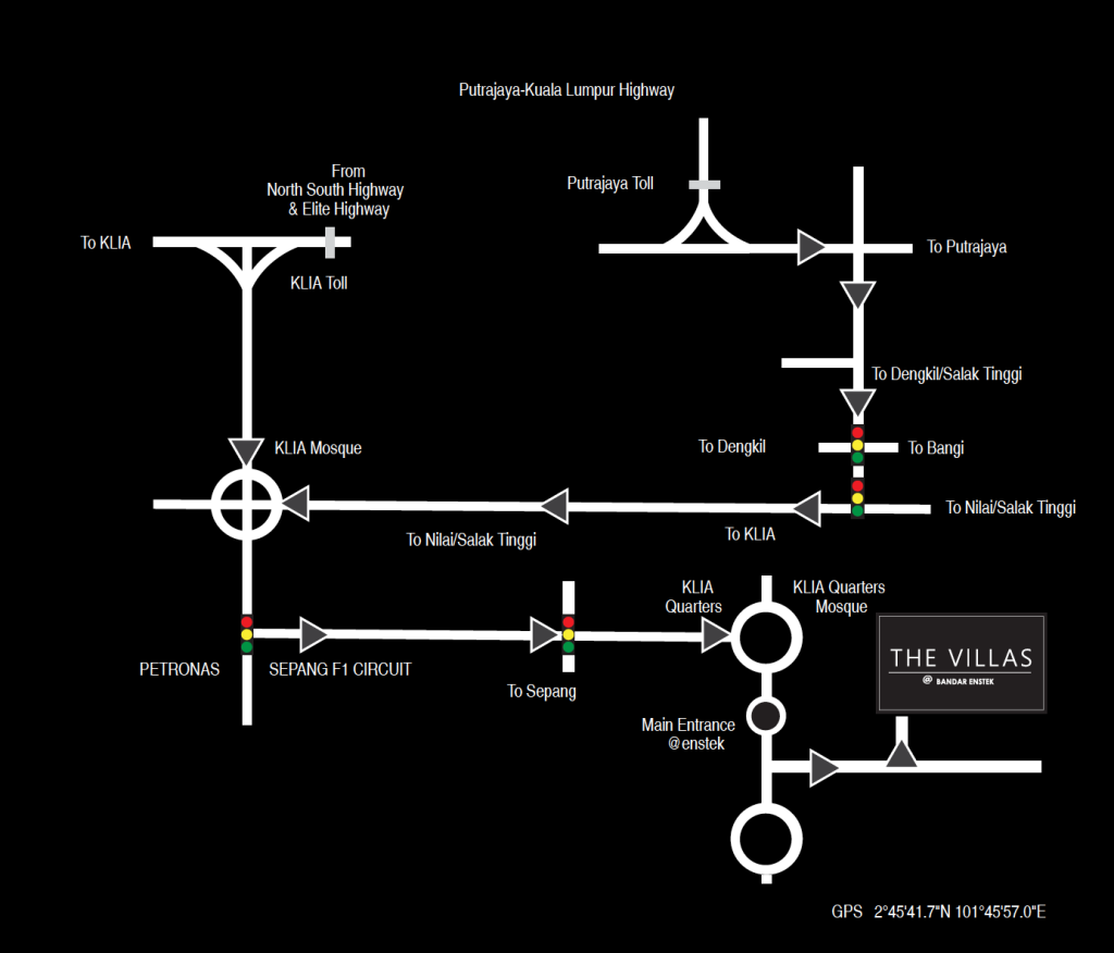 The Villas, Bandar Enstek Location Map
