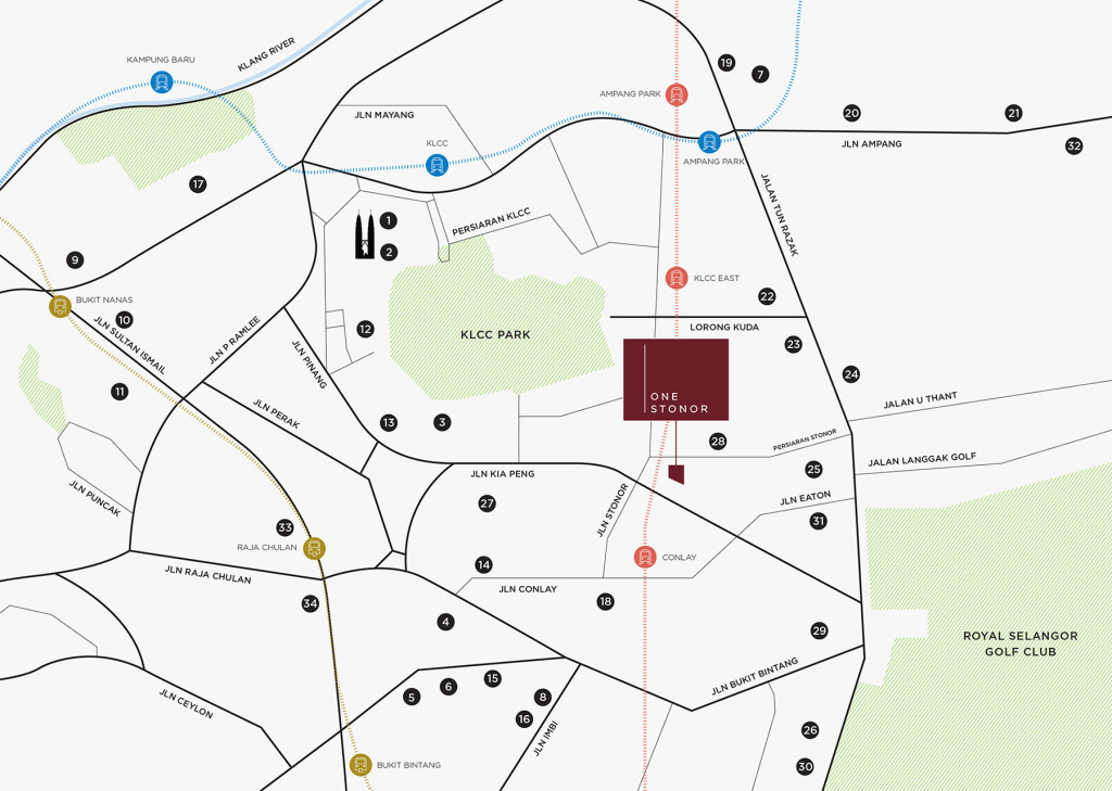 One Stonor, Ampang, Kuala Lumpur Location Map