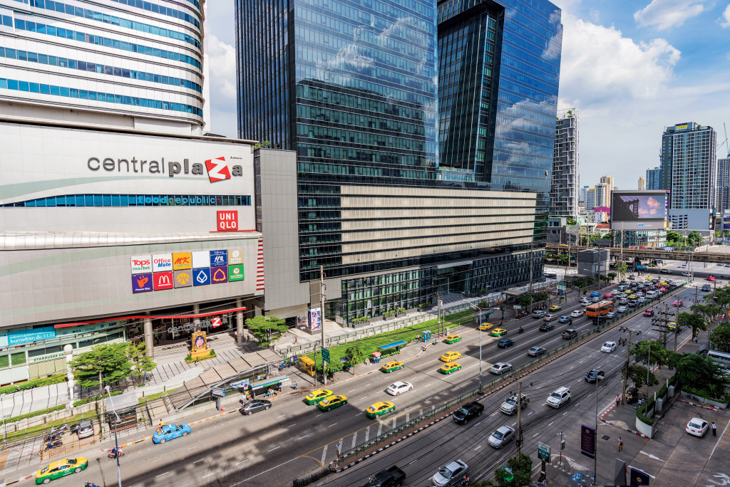 This is a view of Central Plaza Grand Rama 9 a famous shopping center located in the downtown area on August 12, 2017 in Bangkok