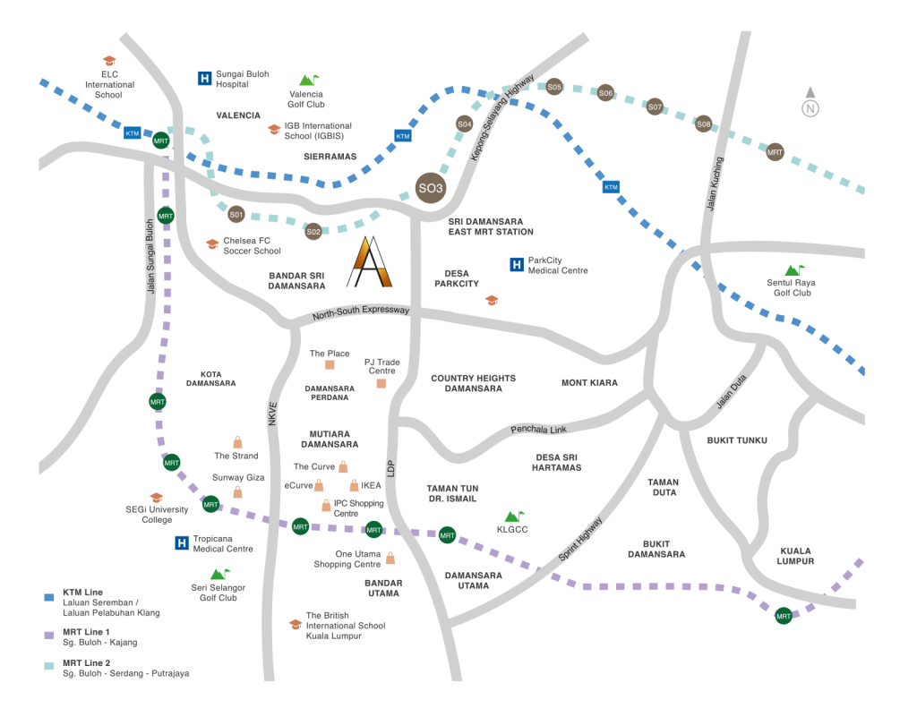 Ativo Suites @ Damansara Avenue is located in Bandar Seri Damansara and is easily acessible to other townships. 
