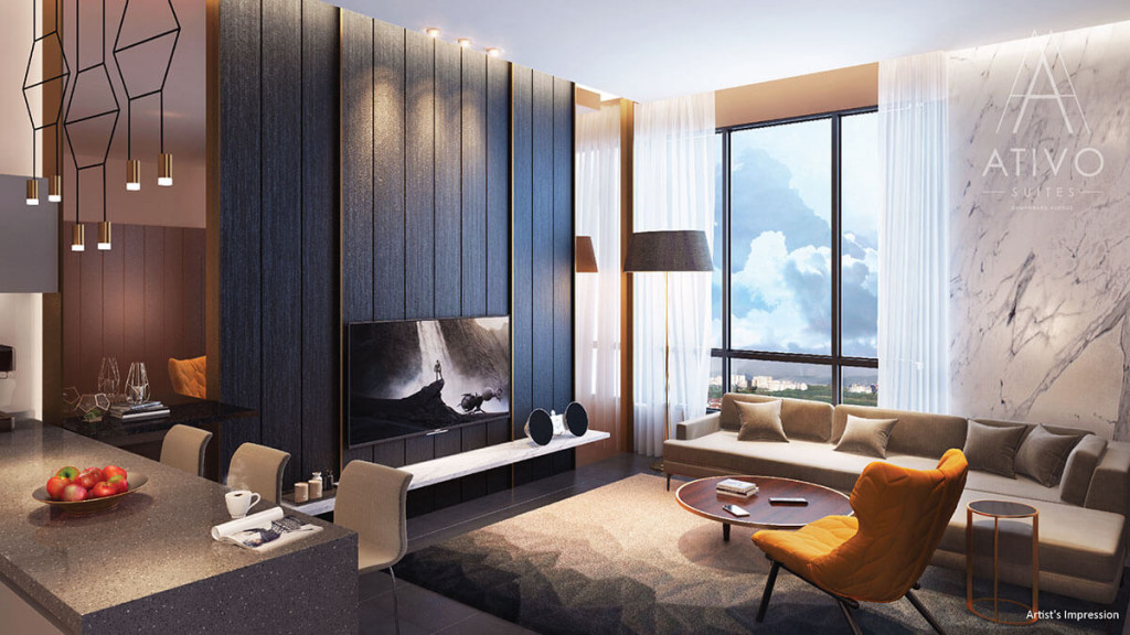 Ativo Suites @ Damansara Avenue type B units comes with 1 bedroom and 1 bathroom. 