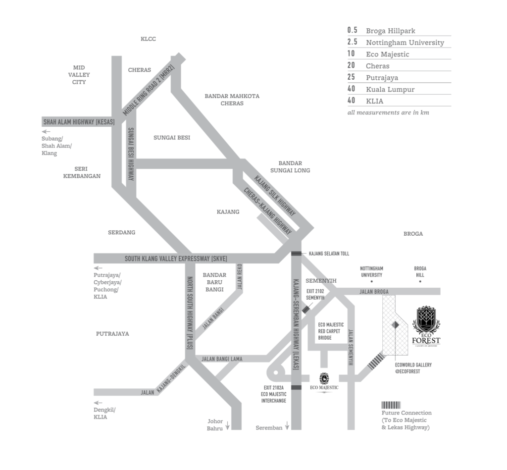 Eco Forest is located at the foot of Broga Hill, and is inspired by the greenery surrounding it