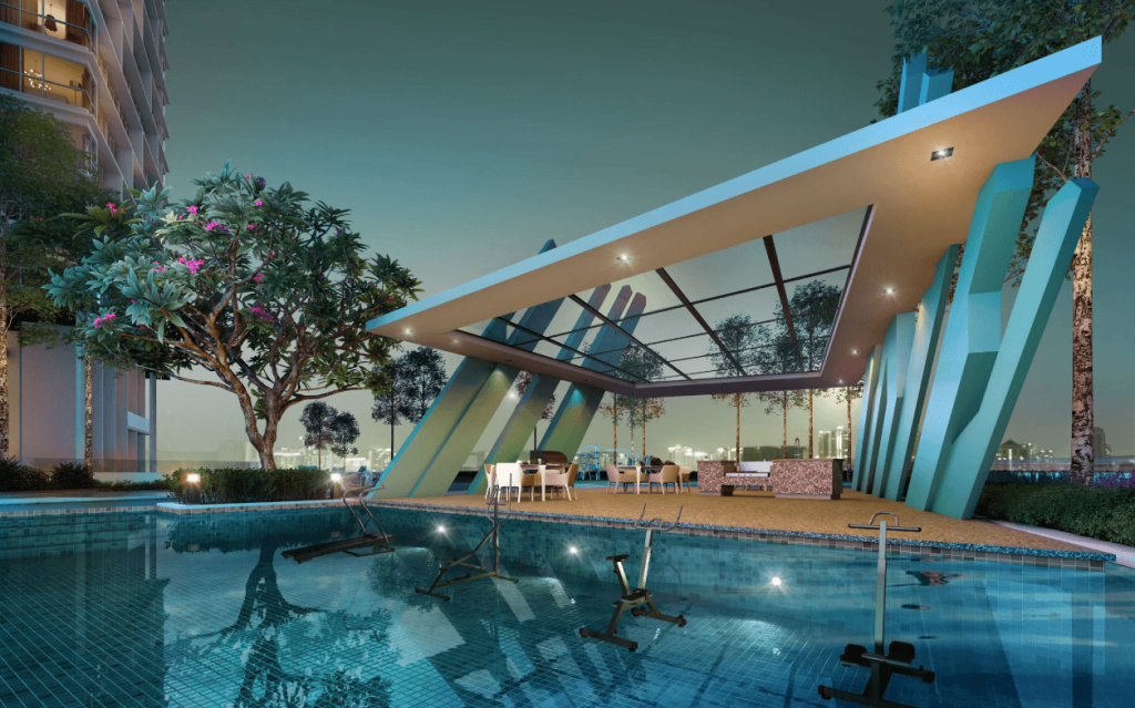 There is an aqua gym for residents to keep fit. 