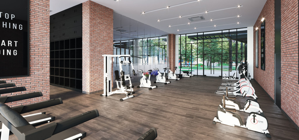 The sports-themed service apartment aims to encourage residents to have an active lifestyle 