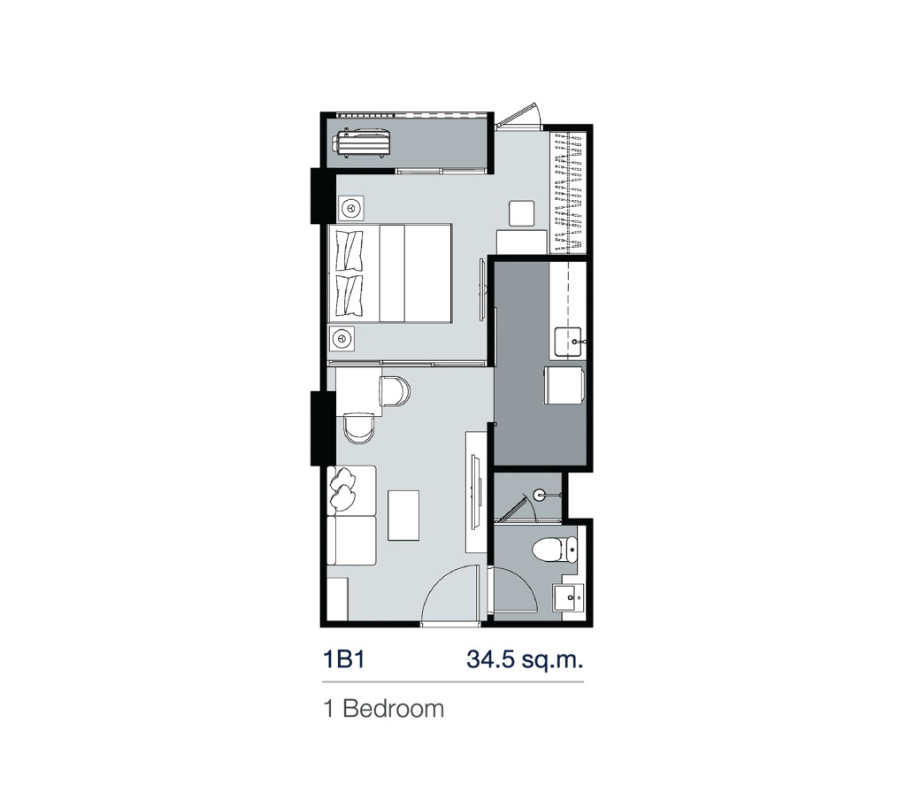 1B1_Floor Plan_Supalai Lite Thaphra Wongwian Yai