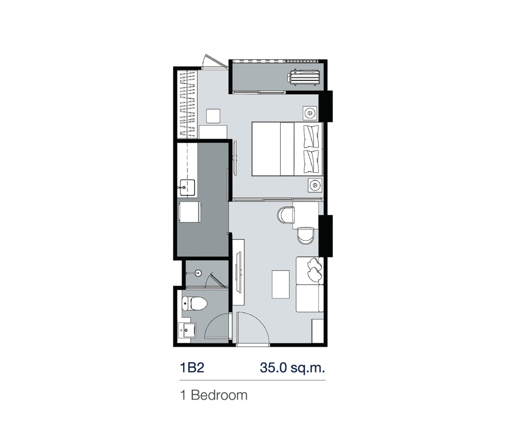 1B2_Floor Plan_Supalai Lite Thaphra Wongwian Yai