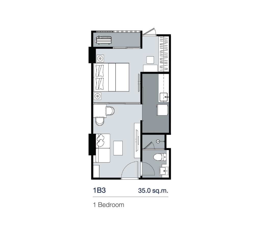 1B3_Floor Plan_Supalai Lite Thaphra Wongwian Yai