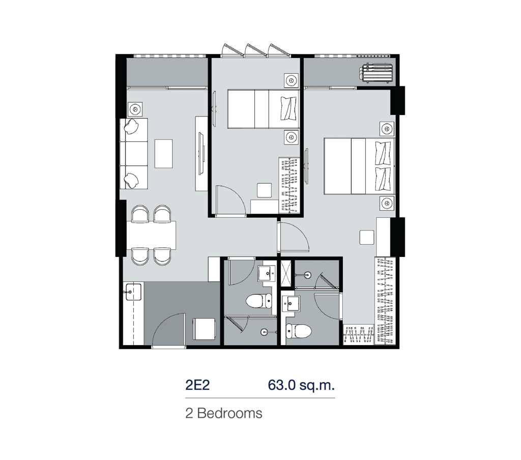 2E2_Floor Plan_Supalai Lite Thaphra Wongwian Yai