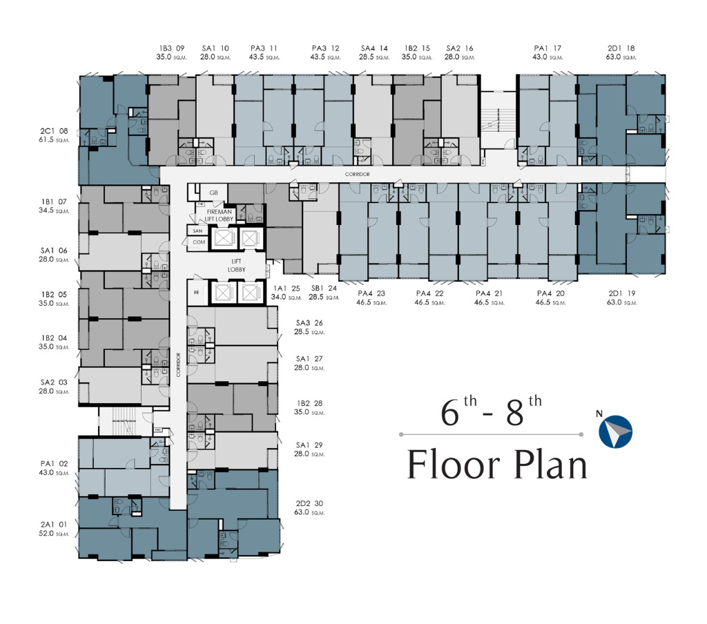 6-8th_Floor Plan_Supalai Lite Thaphra Wongwian Yai