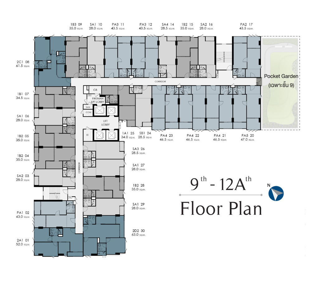 9-12a_Floor Plan_Supalai Lite Thaphra Wongwian Yai